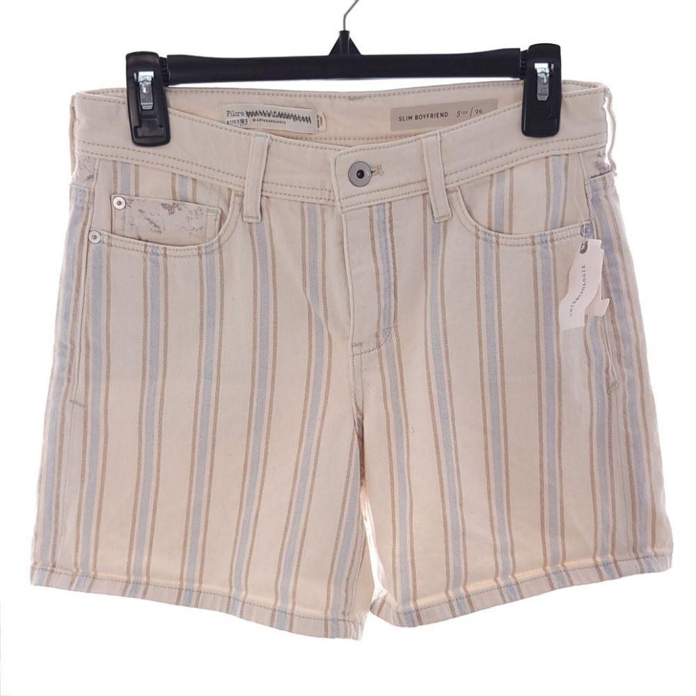 Pilcro and the Letterpress by Anthropologie Sz 26 Slim Boyfriend Striped Shorts